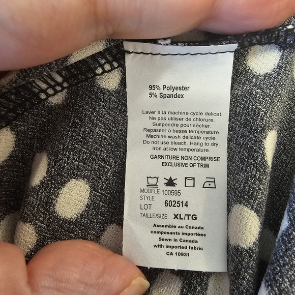 Black and White Laura Long Sleeve Dot Print Top - Picture 7 of 8